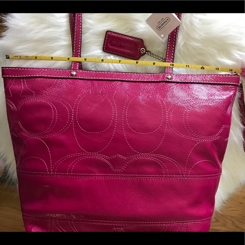 Authentic COACH Signature Tote in Raspberry - Picture 6 of 6
